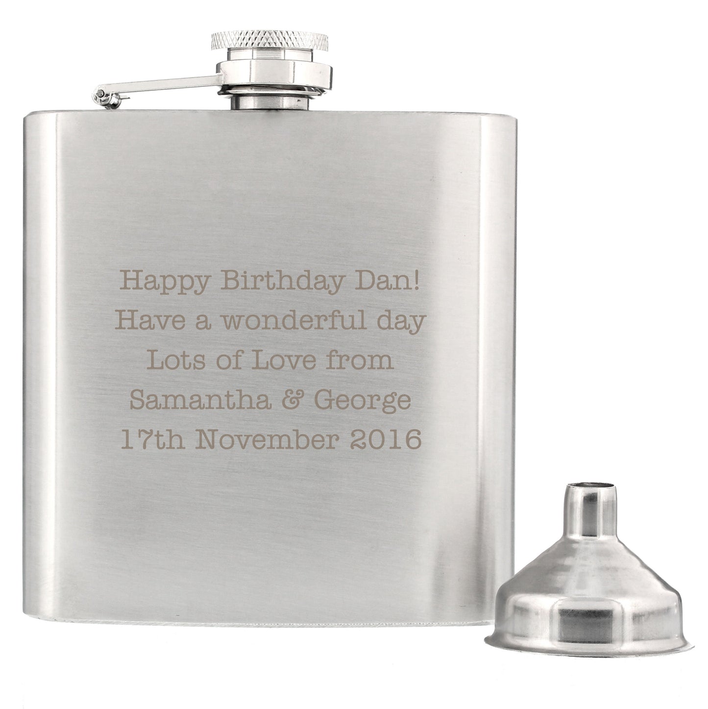Personalised Any Message Stainless Steel Hip Flask - image 2
