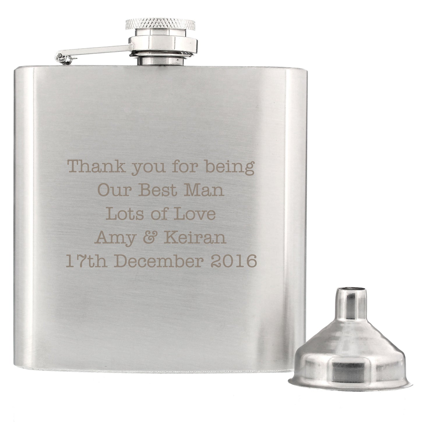 Personalised Any Message Stainless Steel Hip Flask - image 5