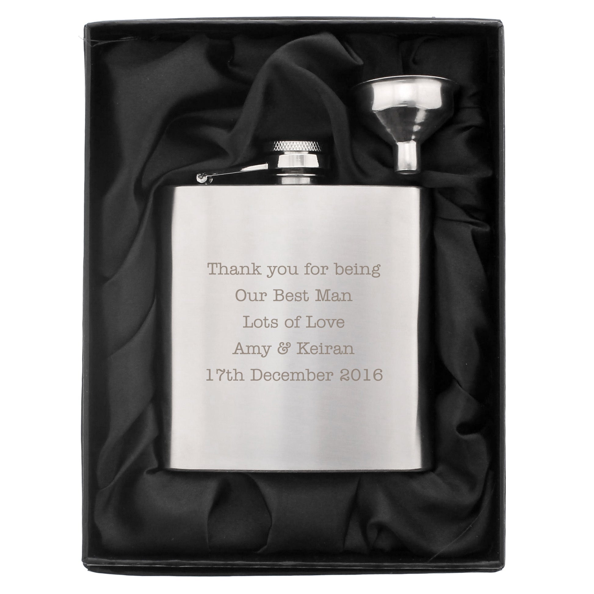 Personalised Any Message Stainless Steel Hip Flask - image 8