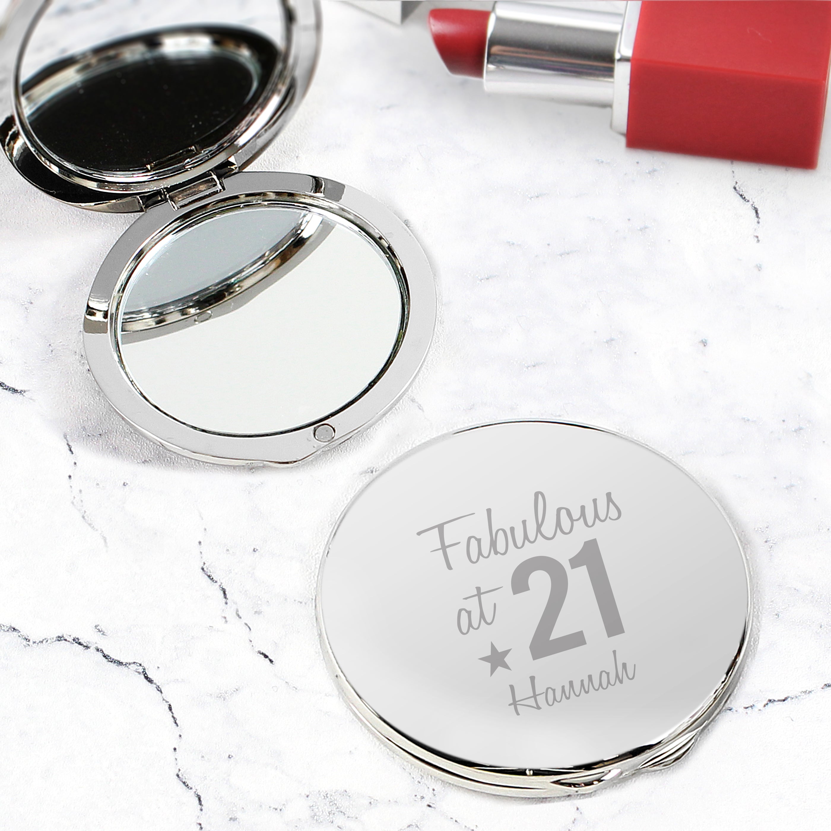 Personalised Fabulous Birthday Big Age Compact Mirror from Heartfelt Gifts