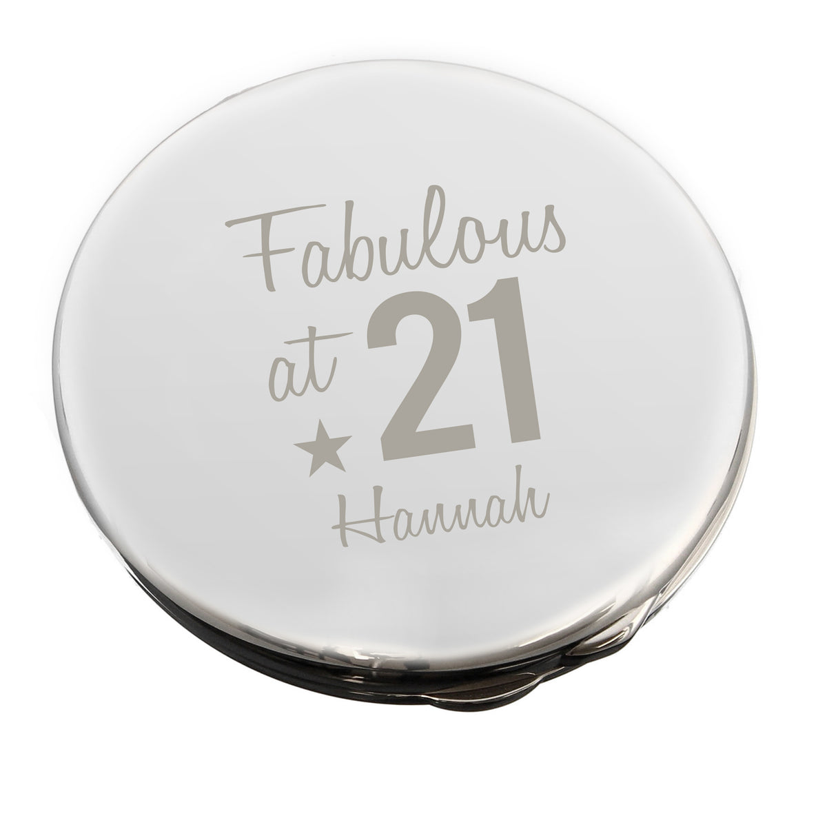 Close-up of fixed Fabulous at wording and personalised age