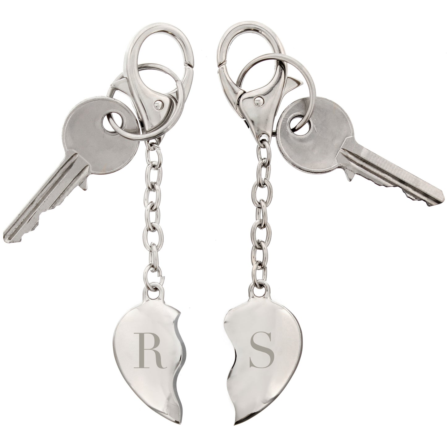 Personalised Initials Two Hearts Keyring - image 2