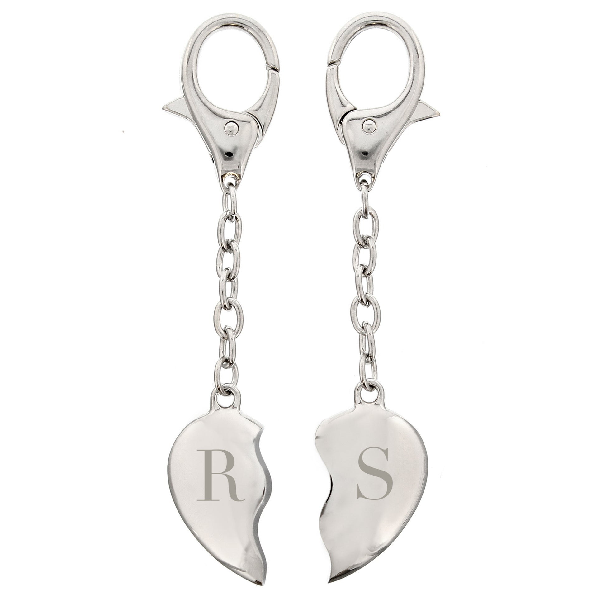 Personalised Initials Two Hearts Keyring - image 4