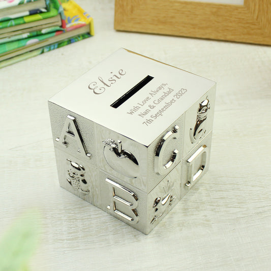 Personalised Bold ABC Money Box from Heartfelt Gifts