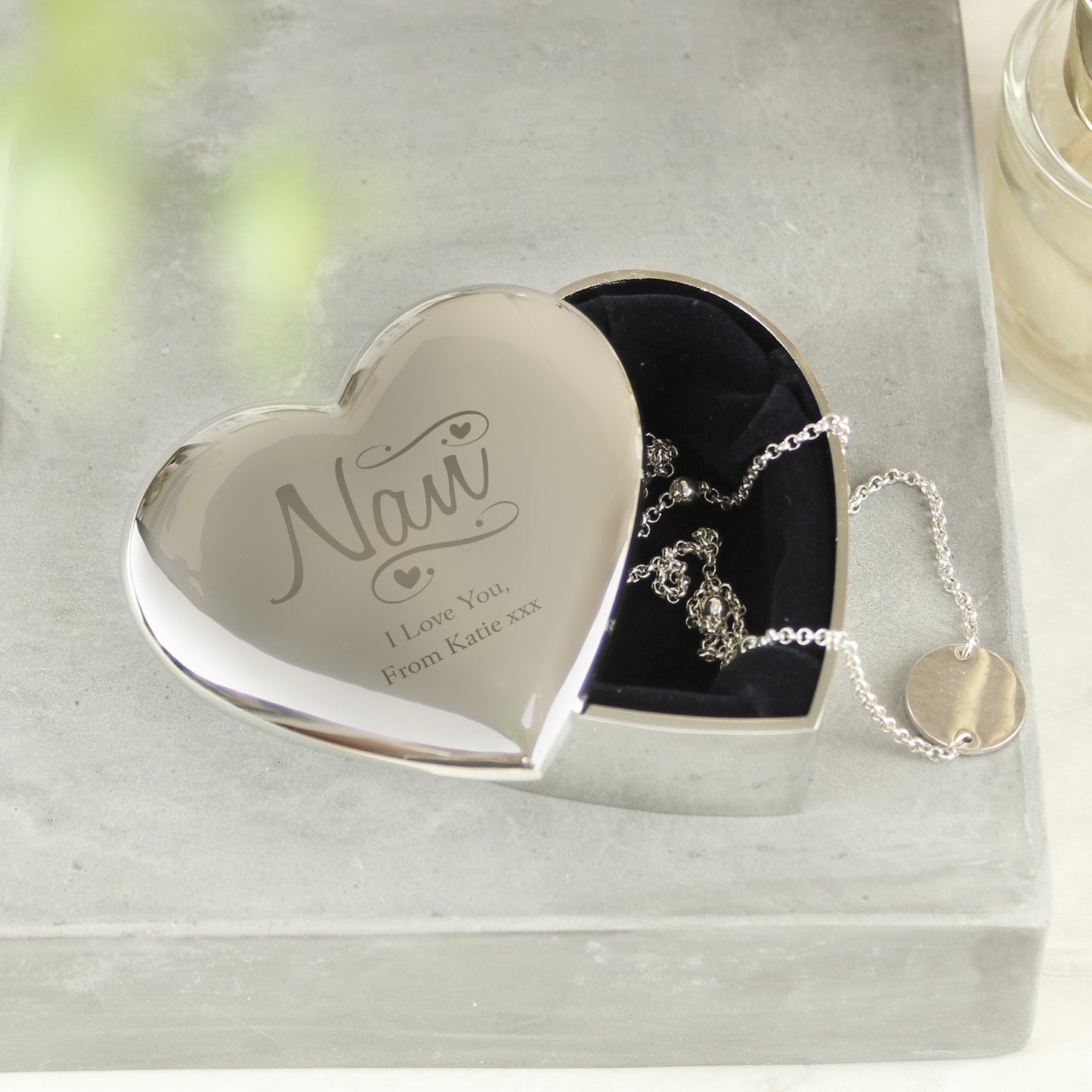 Personalised Nan Swirls & Hearts Trinket Box - image 2