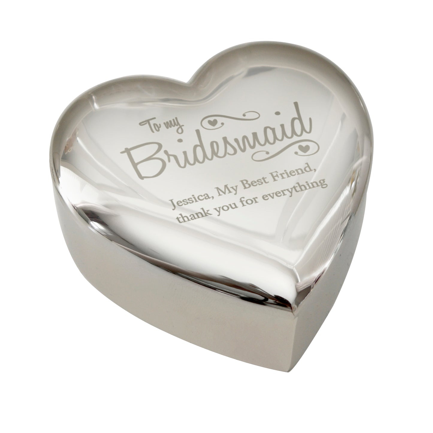 Personalised Bridesmaid Swirls & Hearts Trinket Box - image 5