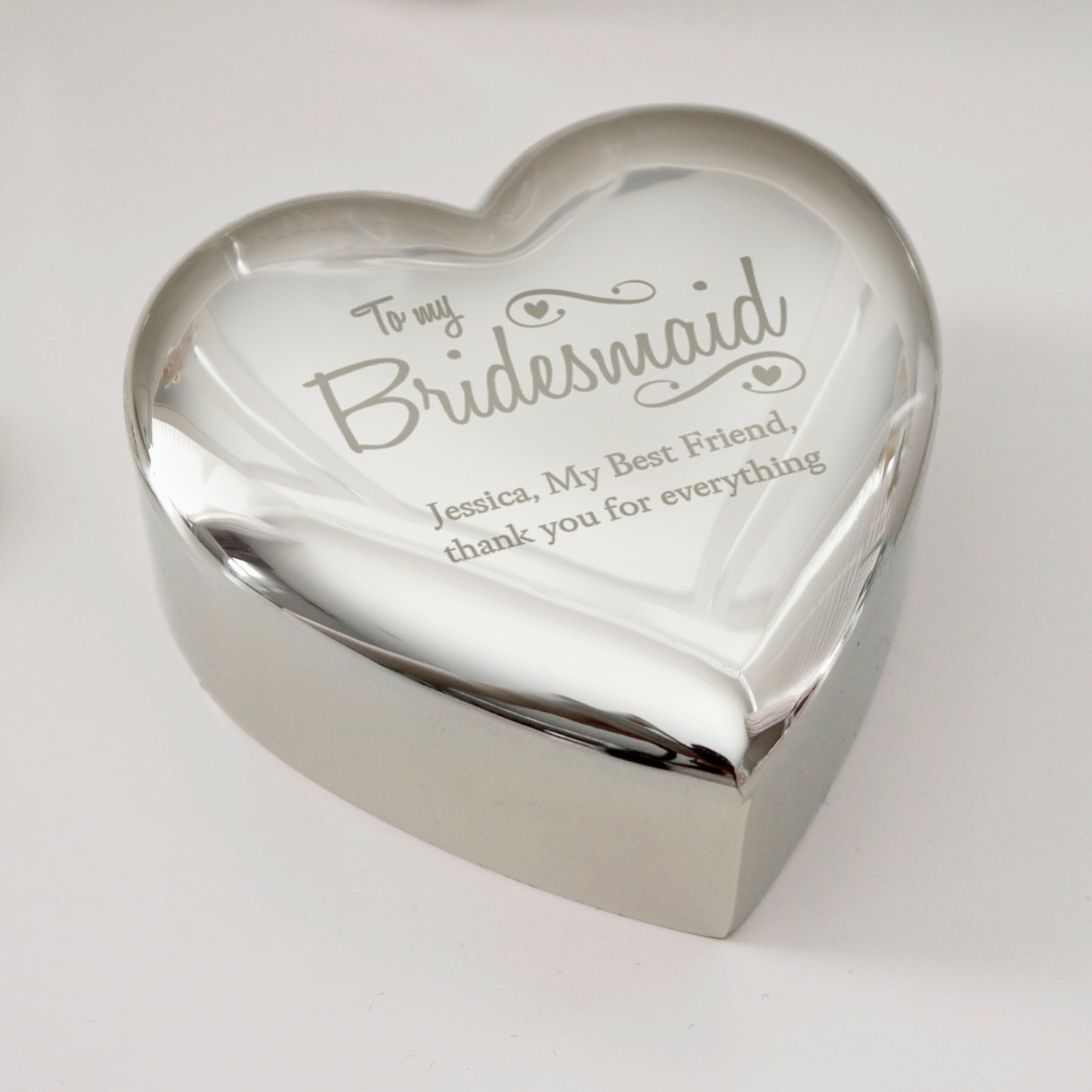 Personalised Bridesmaid Swirls & Hearts Trinket Box - image 6