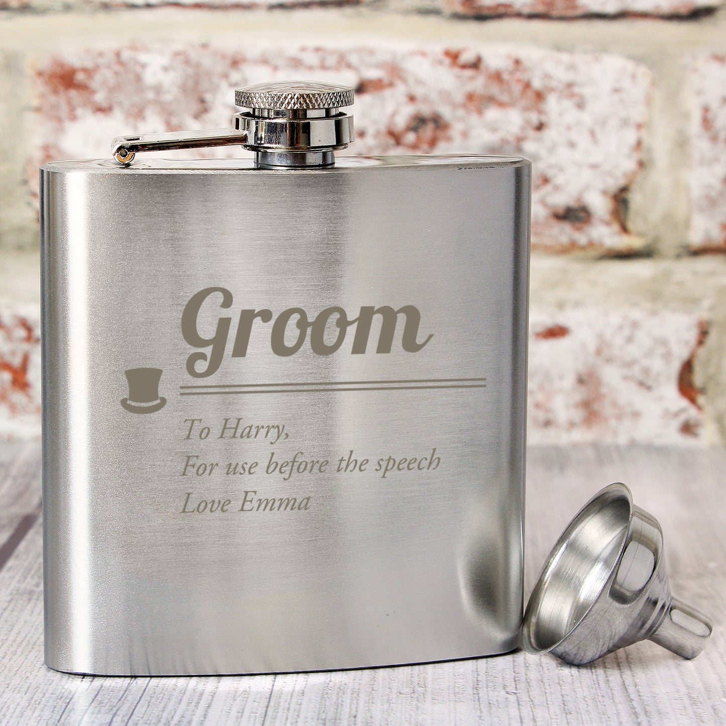 Personalised Groom Hip Flask from Heartfelt Gifts