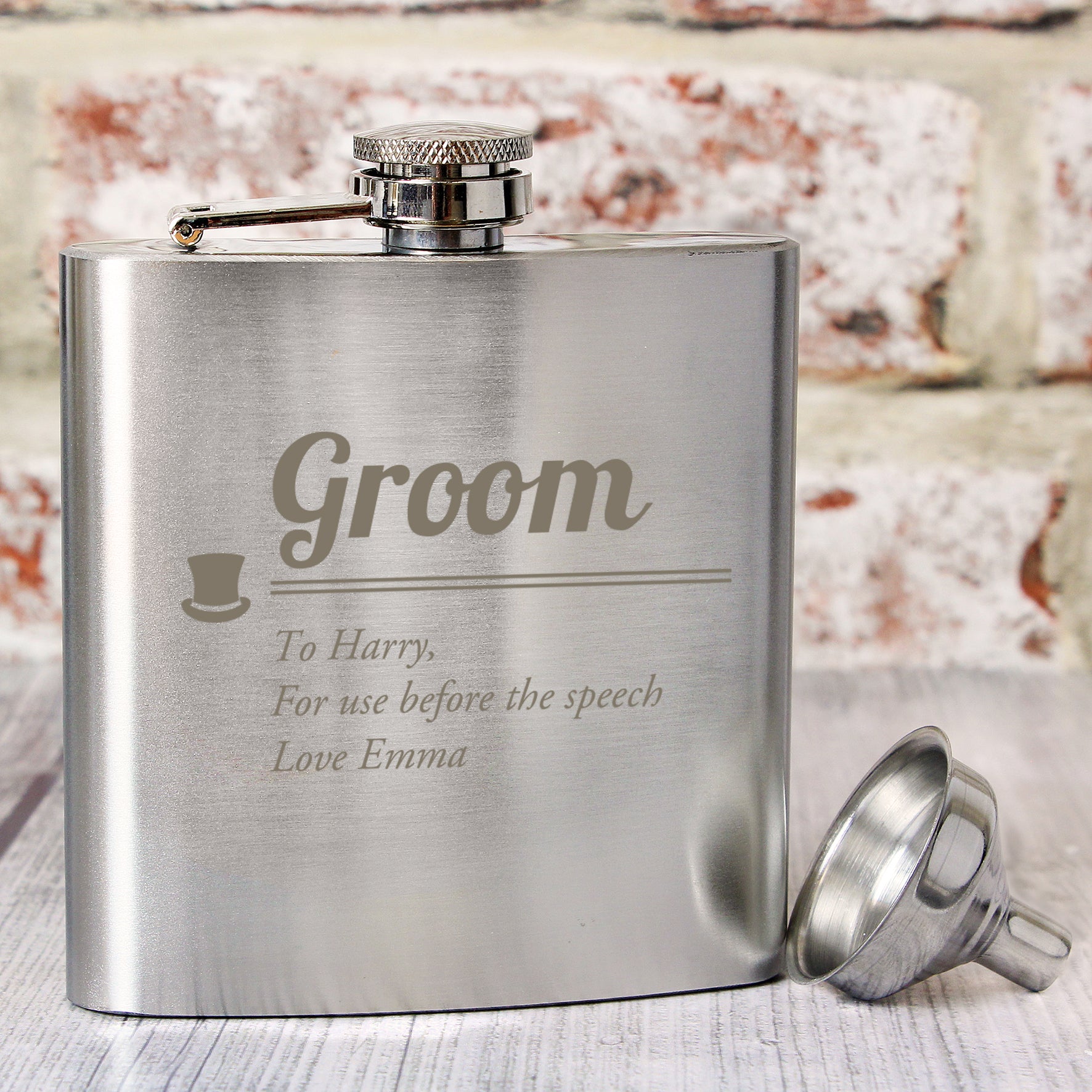 Personalised Groom Hip Flask from Heartfelt Gifts
