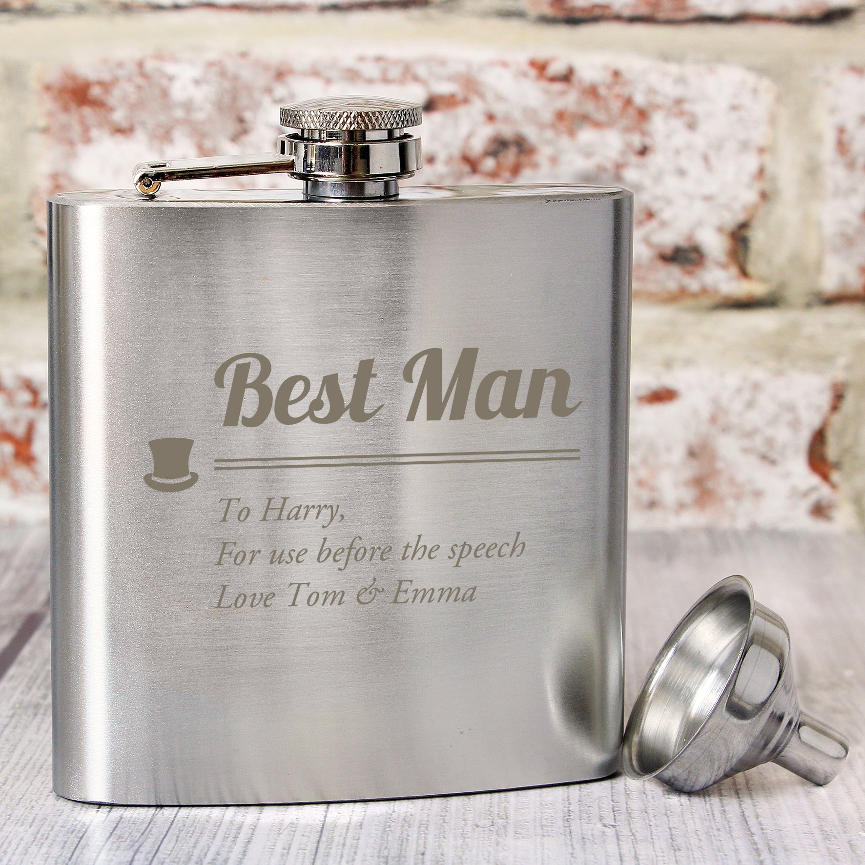 Personalised Best Man Hip Flask from Heartfelt Gifts