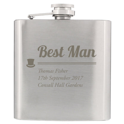 Personalised Best Man Hip Flask - image 2