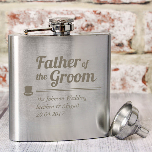 Personalised Father of the Groom Hip Flask - image 3