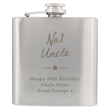 Personalised No.1 Hip Flask - image 2