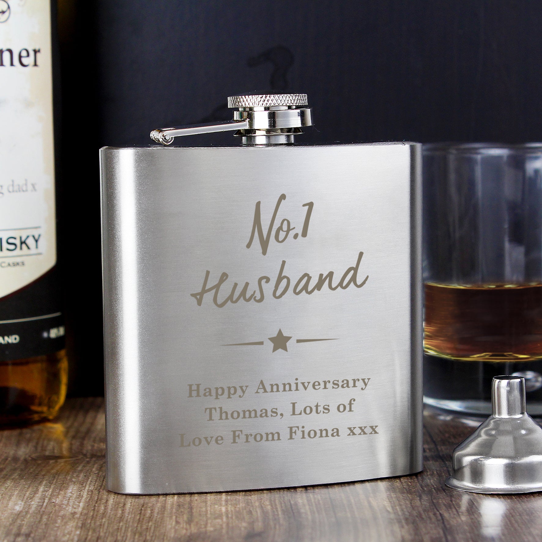 Personalised No.1 Hip Flask - image 3