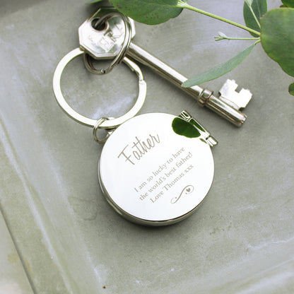 Personalised Swirls & Hearts Photo Keyring - image 2