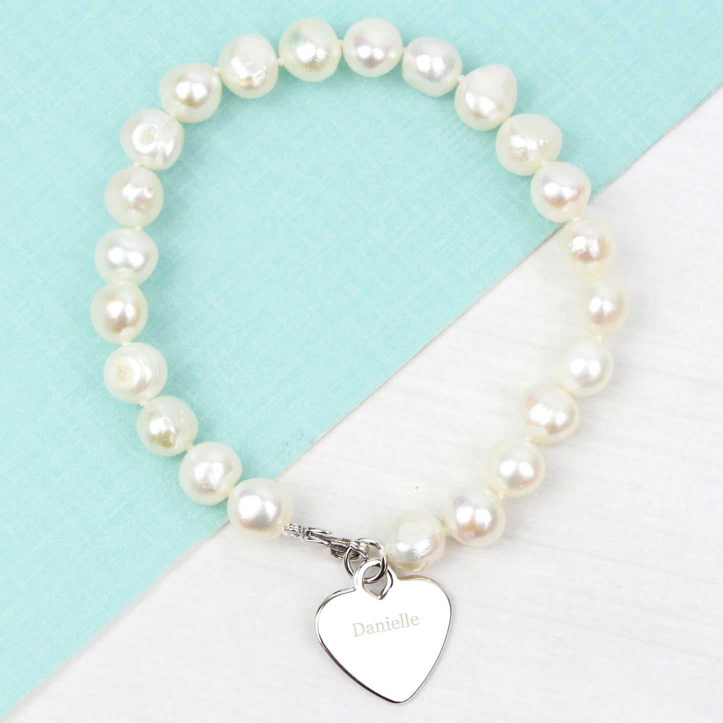 Personalised White Freshwater Pearl Name Bracelet from Heartfelt Gifts