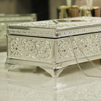 Personalised Classic Antique Silver Plated Jewellery Box - image 4