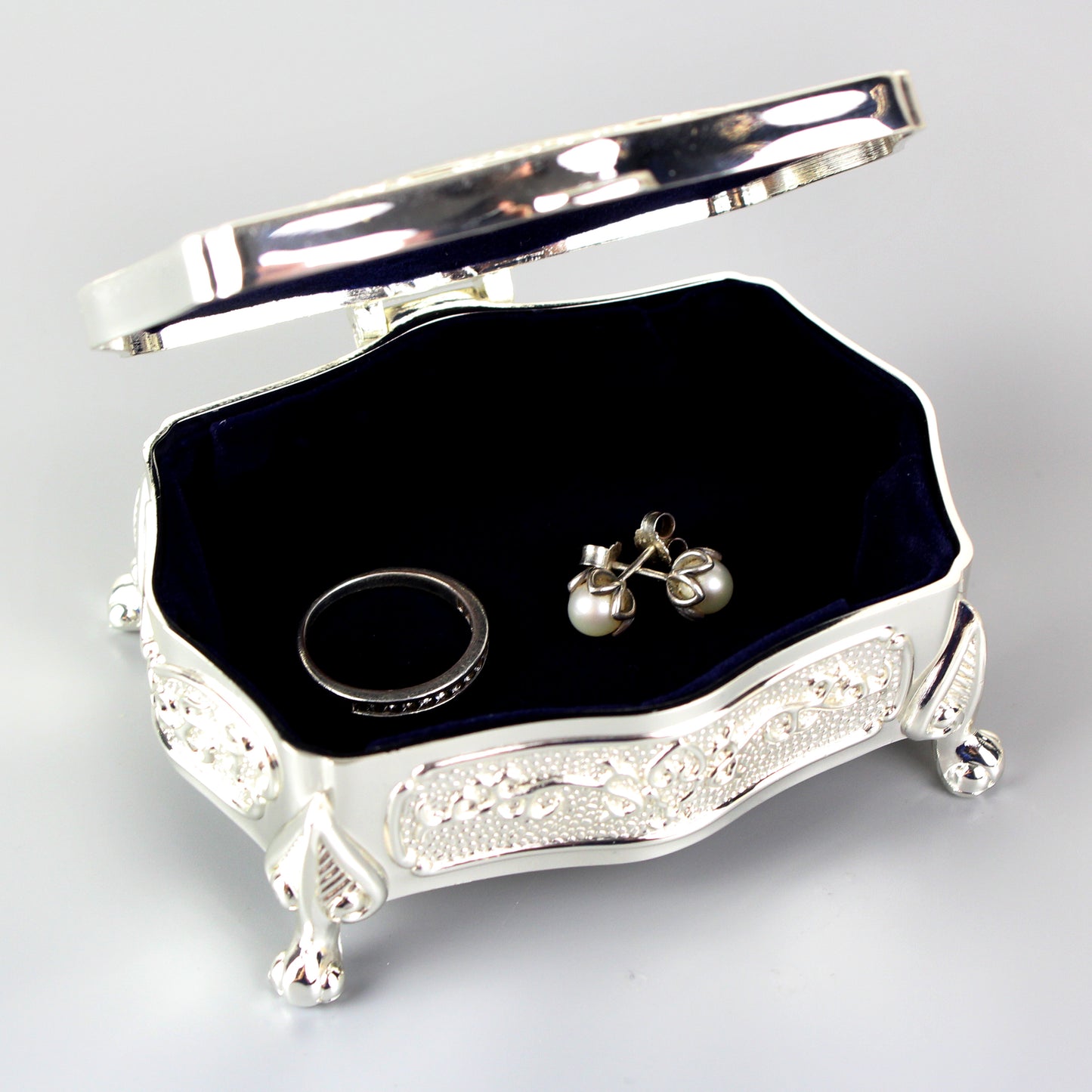 Personalised Swirls & Hearts Small Antique Trinket Box - image 6