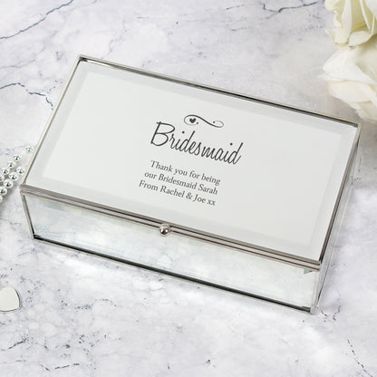 Personalised Swirls & Hearts Mirrored Jewellery Box - image 5