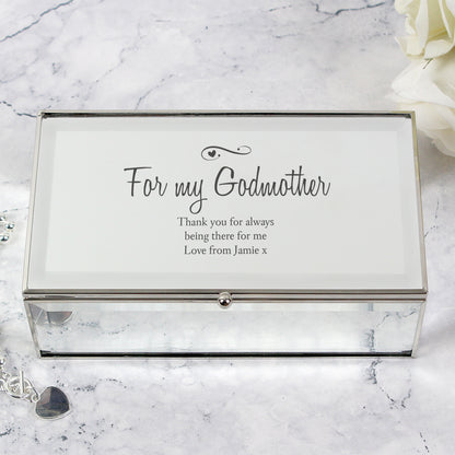 Personalised Swirls & Hearts Mirrored Jewellery Box - image 6