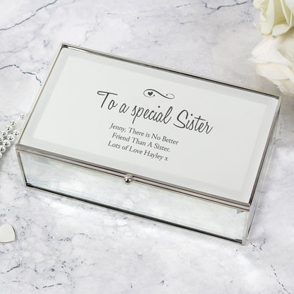 Personalised Swirls & Hearts Mirrored Jewellery Box - image 7