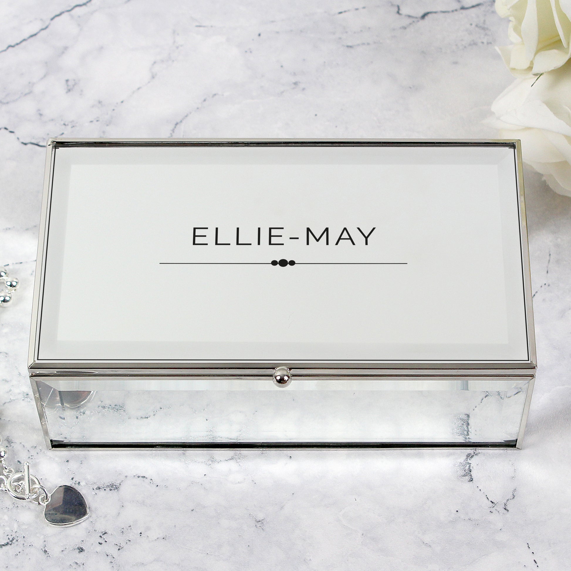 Personalised Classic Mirrored Jewellery Box from Heartfelt Gifts