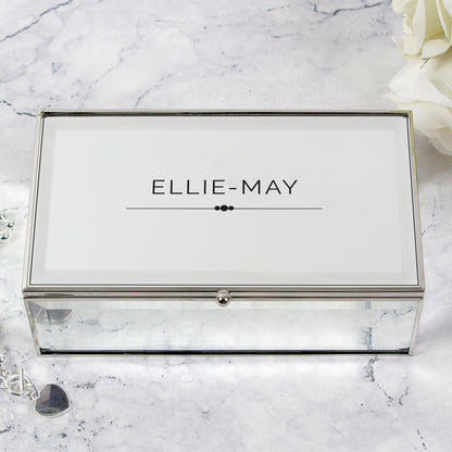 Personalised Classic Mirrored Jewellery Box from Heartfelt Gifts
