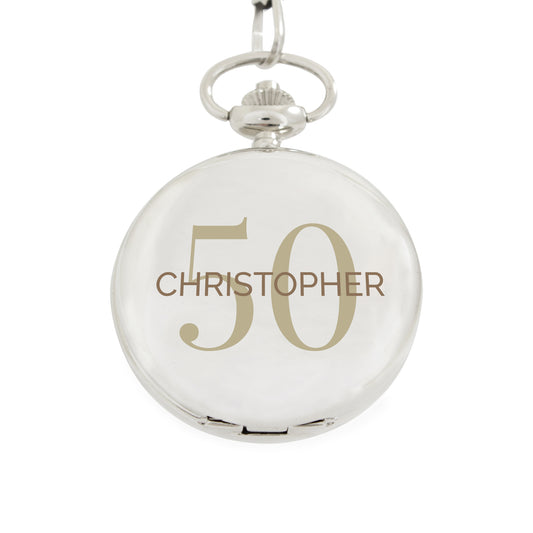 Personalised Birthday Big Age Pocket Fob Watch - image 2