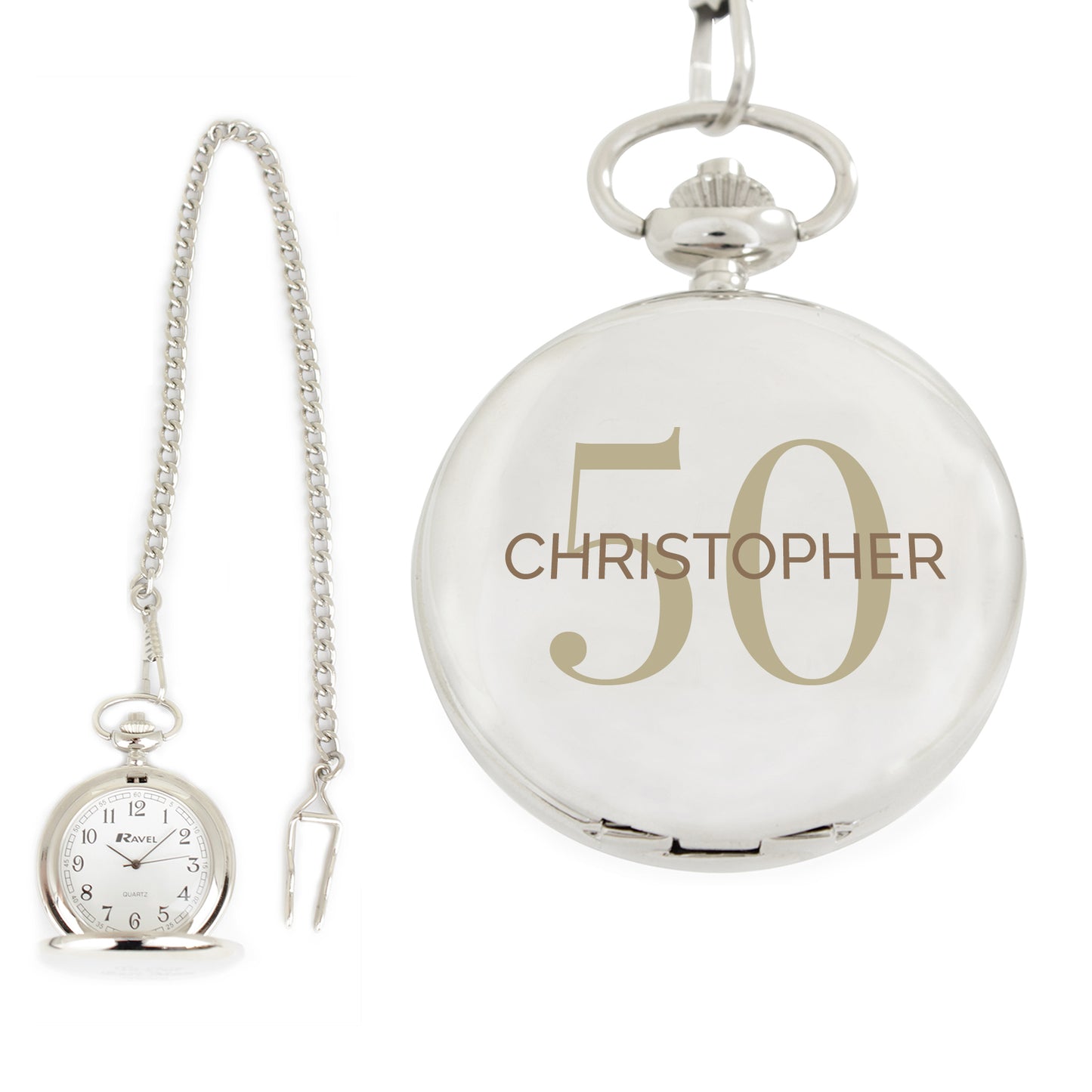 Personalised Birthday Big Age Pocket Fob Watch - image 3