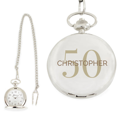 Personalised Birthday Big Age Pocket Fob Watch - image 3