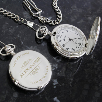 Personalised Classic Pocket Fob Watch from Heartfelt Gifts