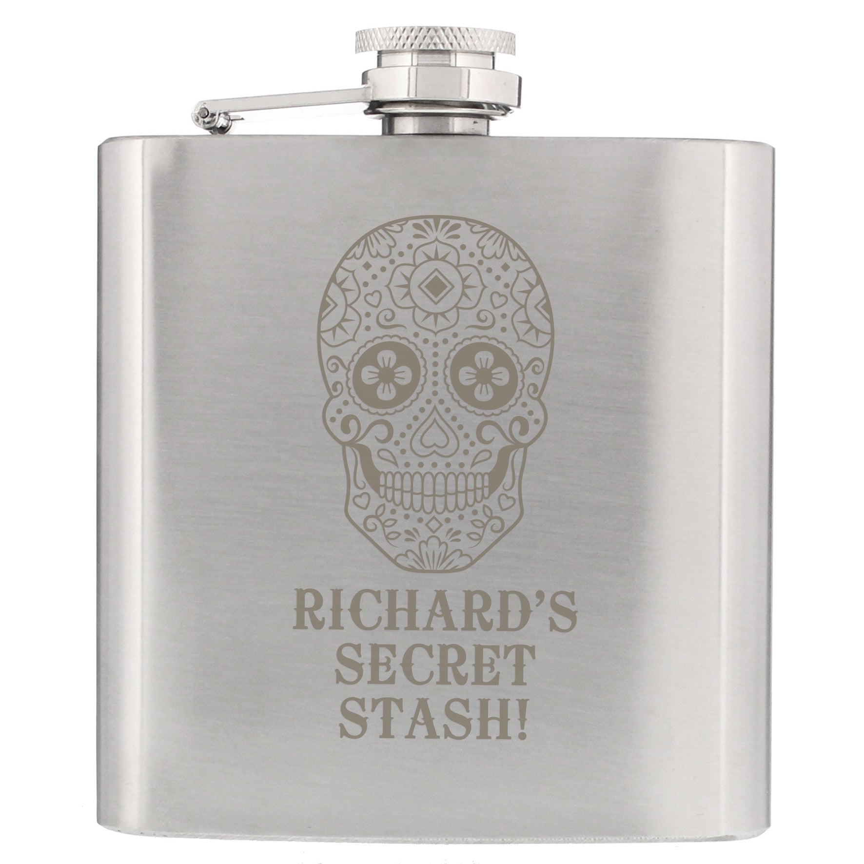Personalised Sugar Skull Hip Flask - image 5