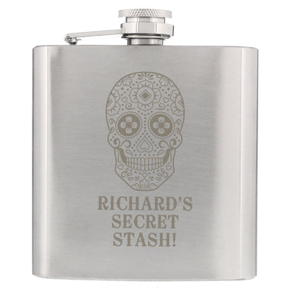 Personalised Sugar Skull Hip Flask - image 5