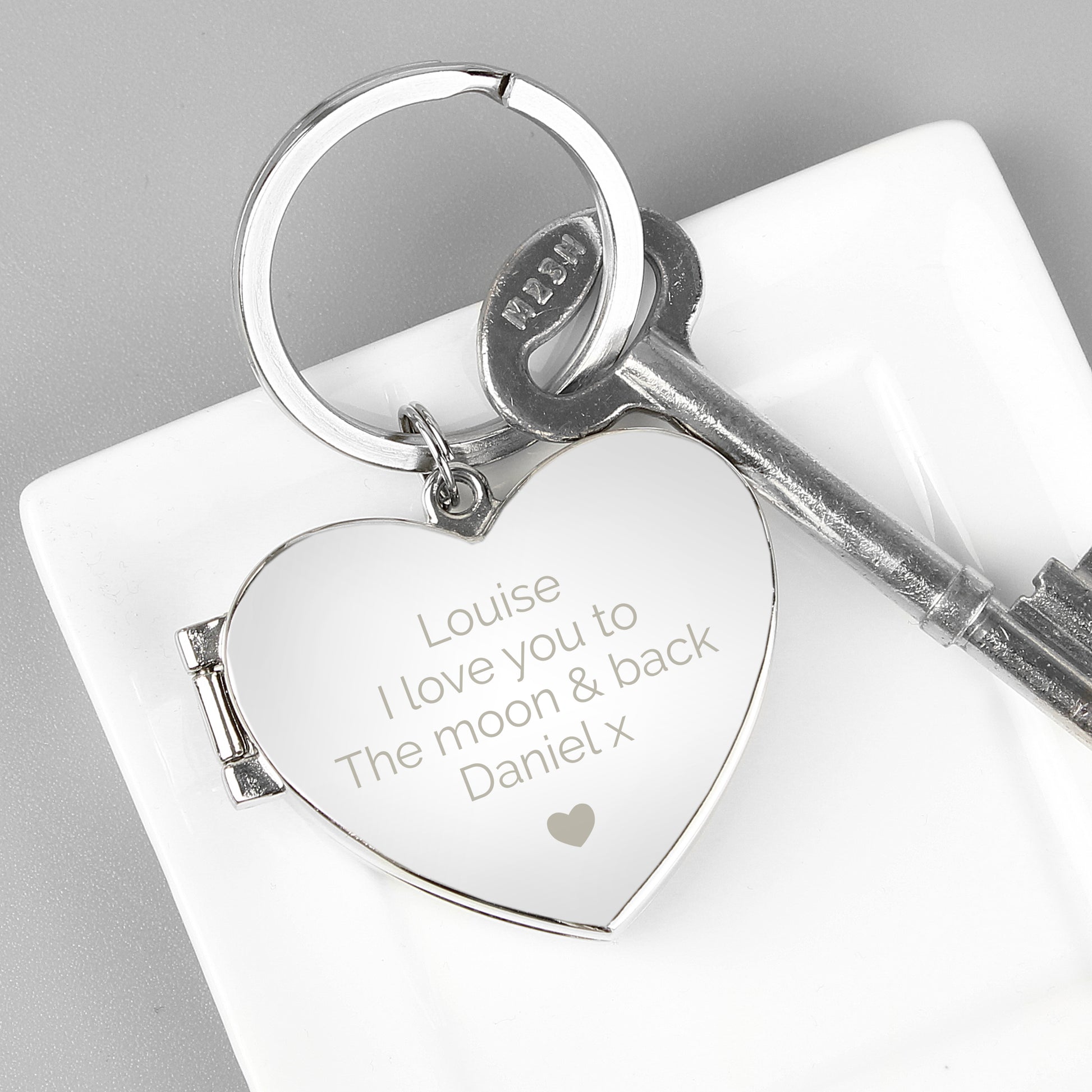 Personalised Heart Motif Photoframe Keyring from Heartfelt Gifts