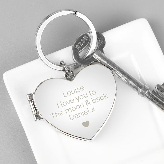 Personalised Heart Motif Photoframe Keyring from Heartfelt Gifts