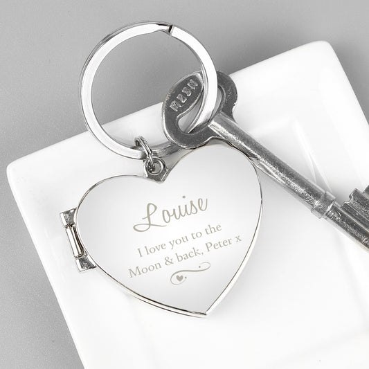 Personalised Swirl Heart Photoframe Keyring from Heartfelt Gifts