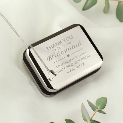 Personalised Bridesmaid Box and Sterling Silver Heart Necklace from Heartfelt Gifts
