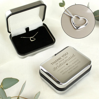 Personalised Bridesmaid Box and Sterling Silver Heart Necklace - image 3