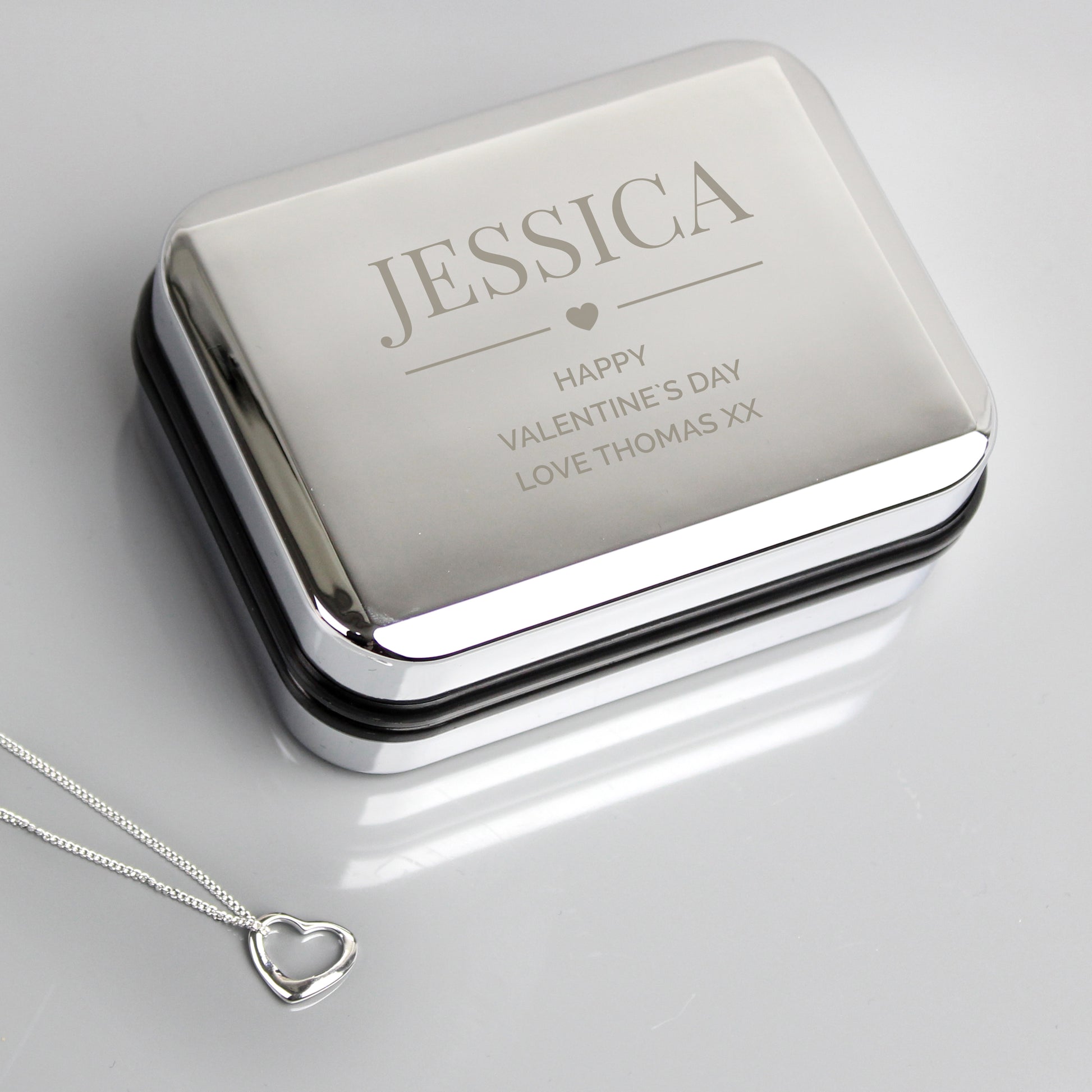 Personalised Box and Sterling Silver Heart Necklace from Heartfelt Gifts