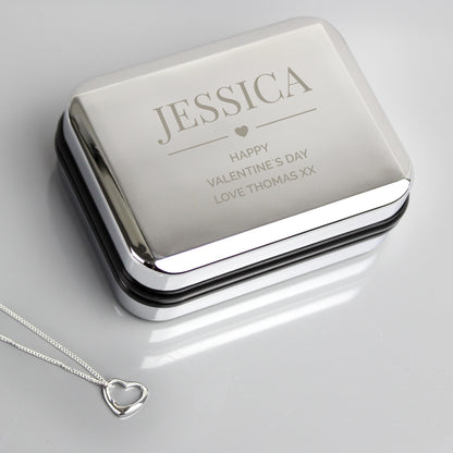 Personalised Box and Sterling Silver Heart Necklace from Heartfelt Gifts