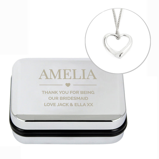 Personalised Box and Sterling Silver Heart Necklace - image 3