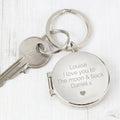 Personalised Heart Motif Round Photo Keyring from Heartfelt Gifts