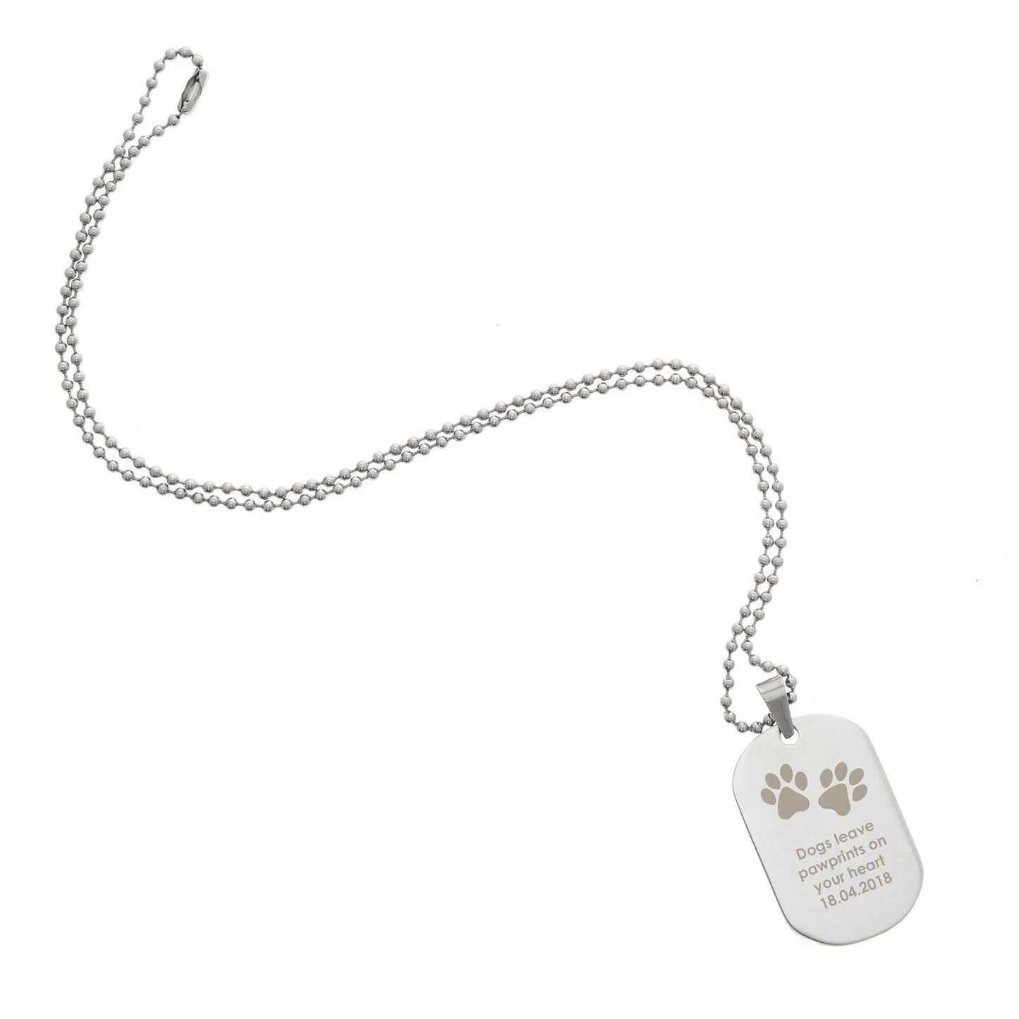 Personalised Paw Prints Stainless Steel Dog Tag Necklace - image 2