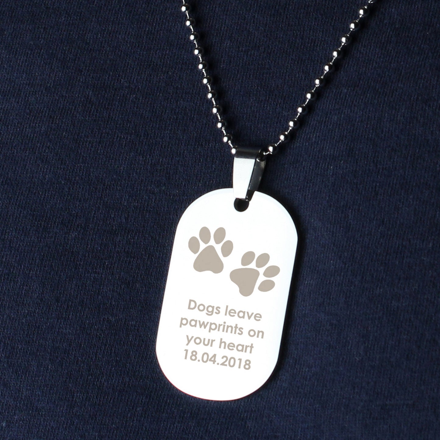Personalised Paw Prints Stainless Steel Dog Tag Necklace - image 12