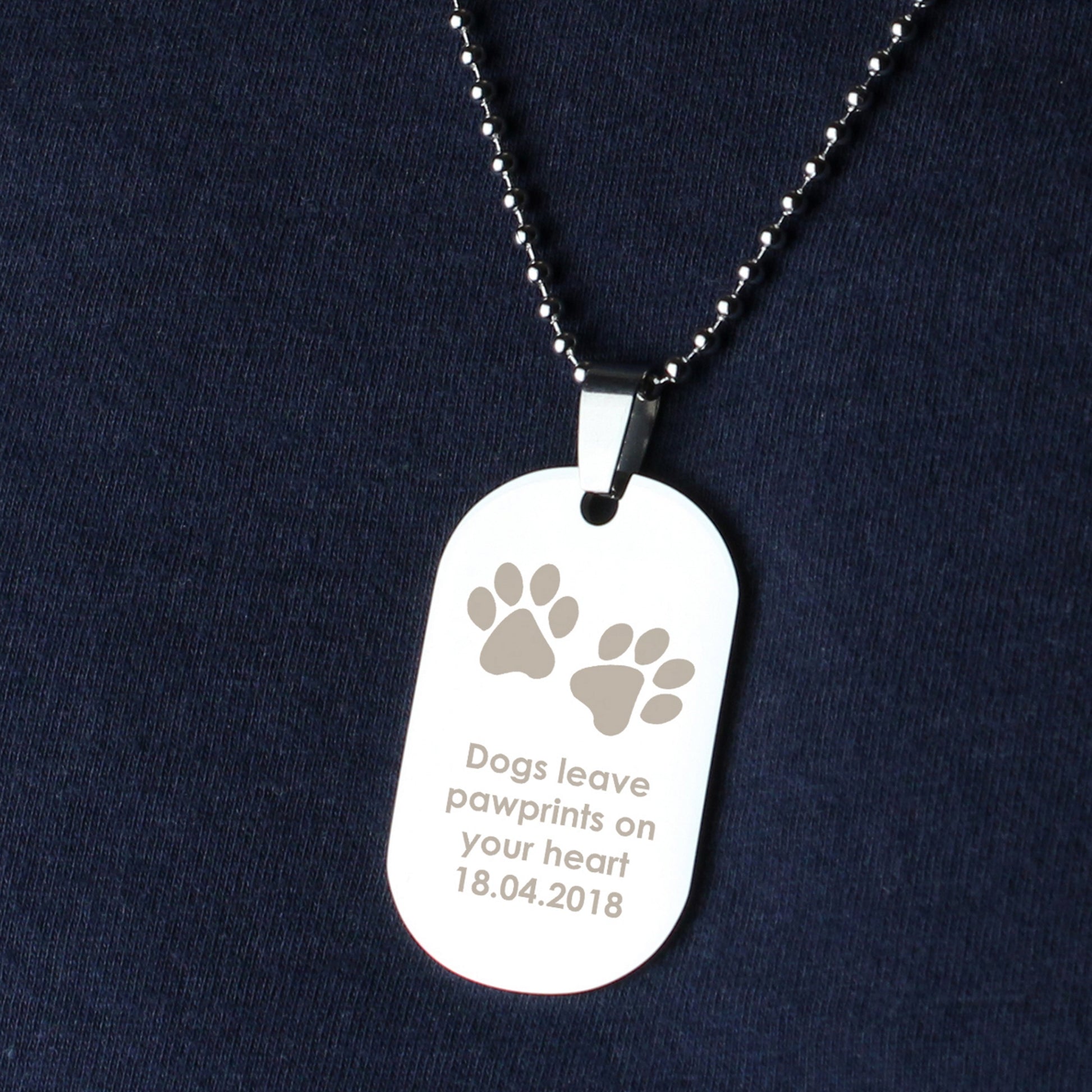 Personalised Paw Prints Stainless Steel Dog Tag Necklace - image 12