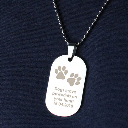 Personalised Paw Prints Stainless Steel Dog Tag Necklace - image 12