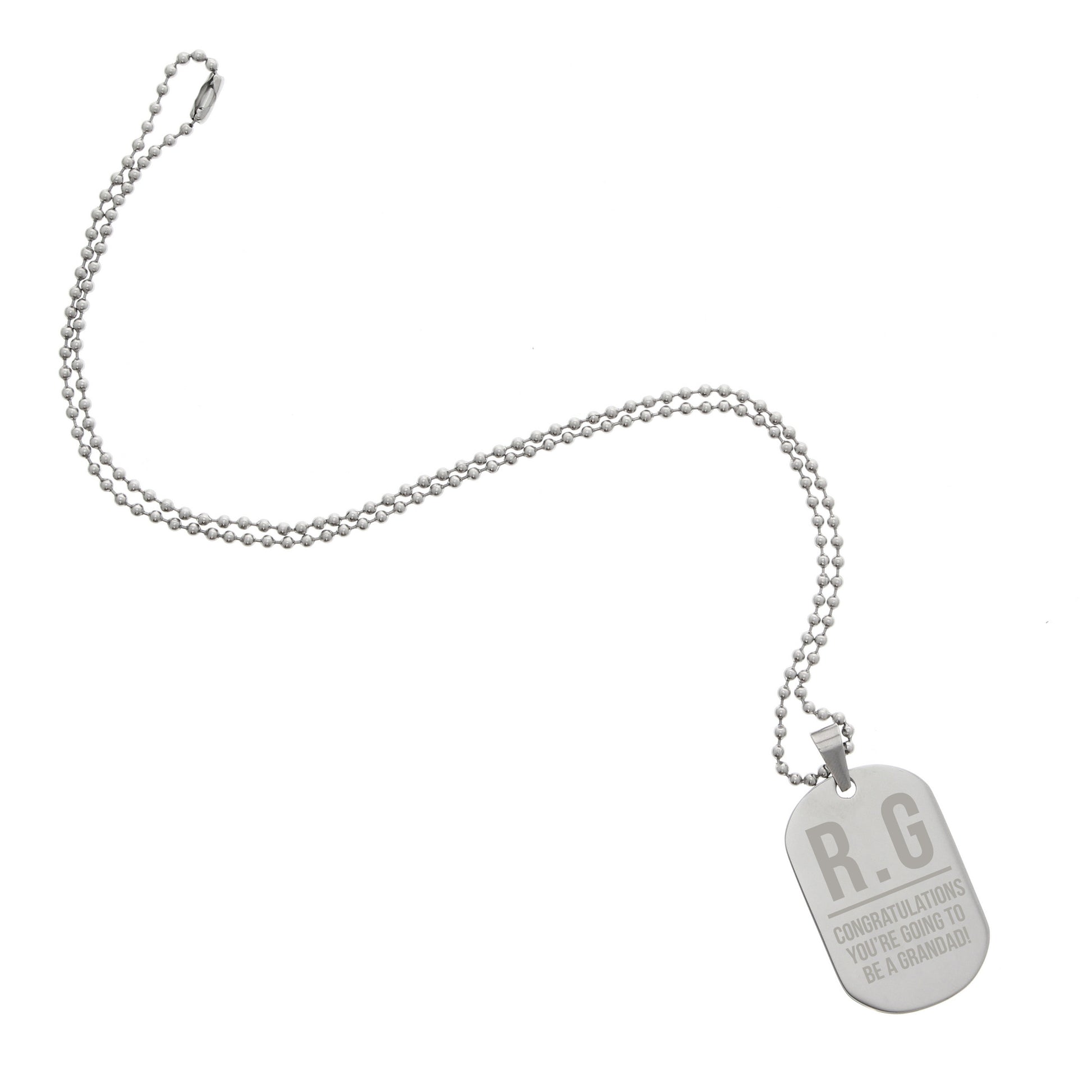 Personalised Initials Stainless Steel Dog Tag Necklace - image 6
