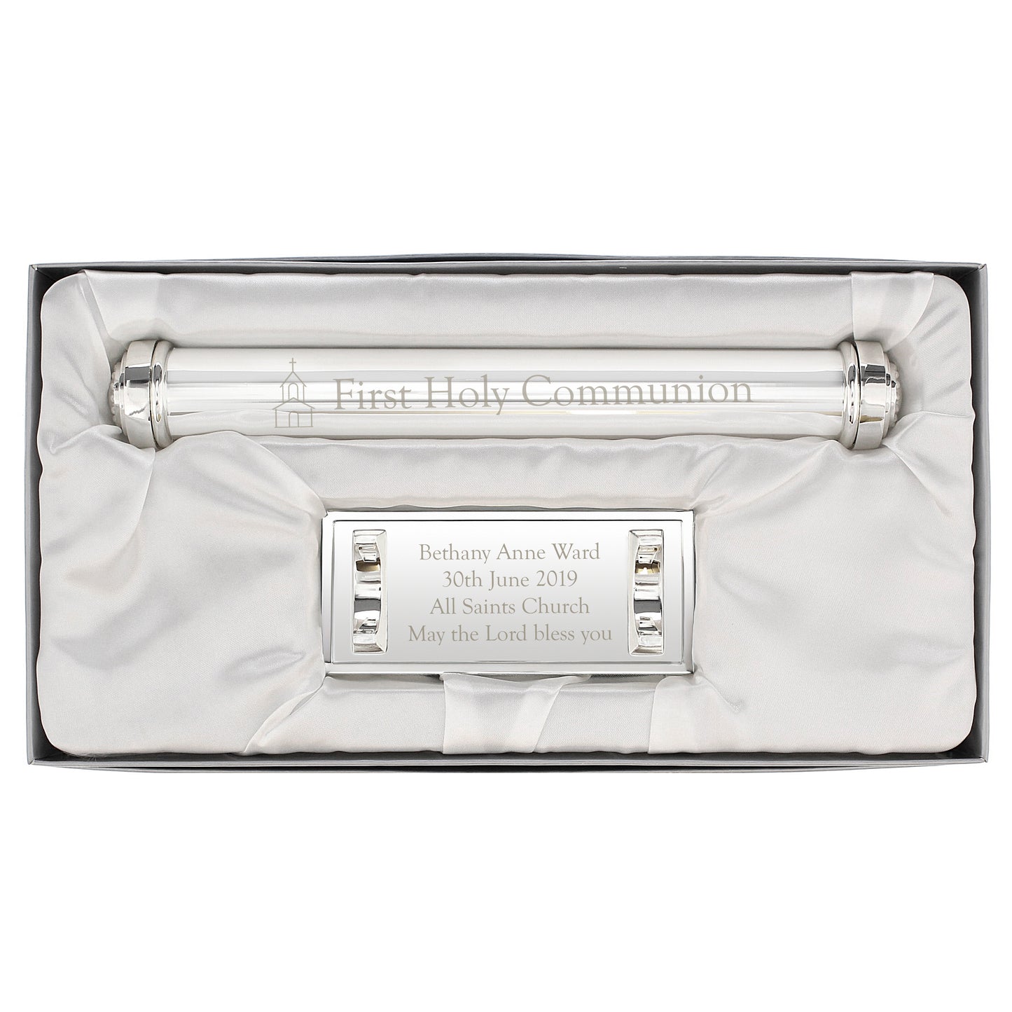 Personalised First Holy Communion Silver Plated Certificate Holder - image 2