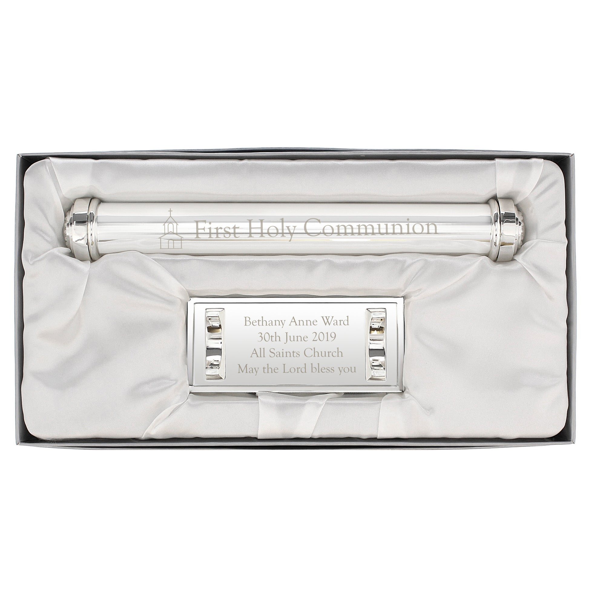 Personalised First Holy Communion Silver Plated Certificate Holder - image 2