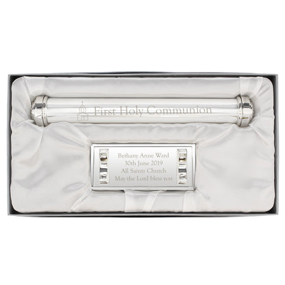Personalised First Holy Communion Silver Plated Certificate Holder - image 2